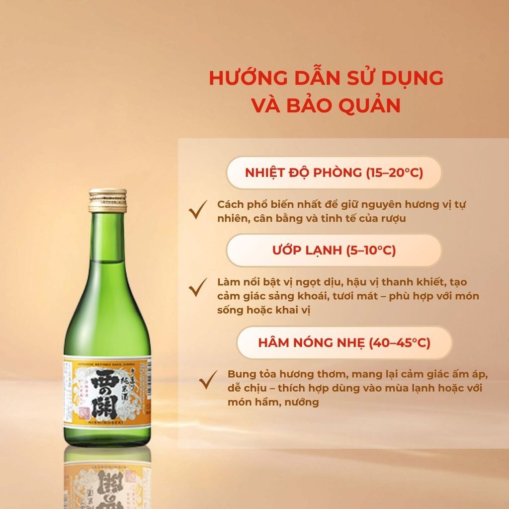 Rượu Sake Nishinoseki Junmai 60 Junmaishu 300ml 15%