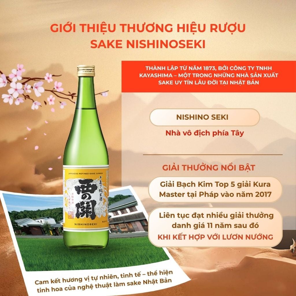 Rượu Sake Nishinoseki Junmai 60 Junmaishu 720ml 15%