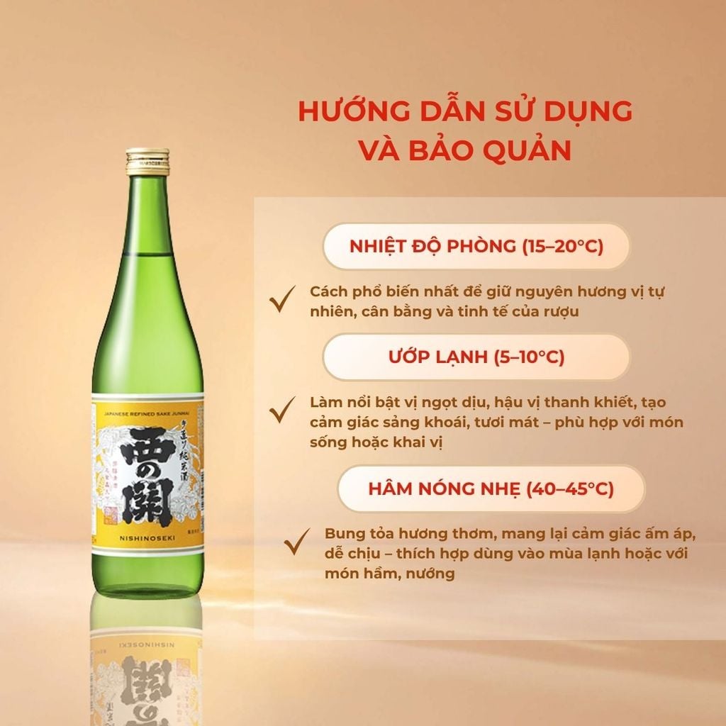 Rượu Sake Nishinoseki Junmai 60 Junmaishu 720ml 15%