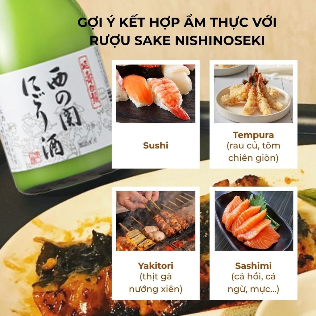 Rượu Sake Nishinoseki Nigori Zake 70 Futsushu 300ml 15%