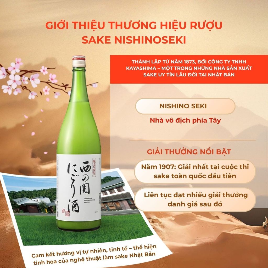 Rượu Sake Nishinoseki Nigori Zake 70 Futsushu 720ml 15%