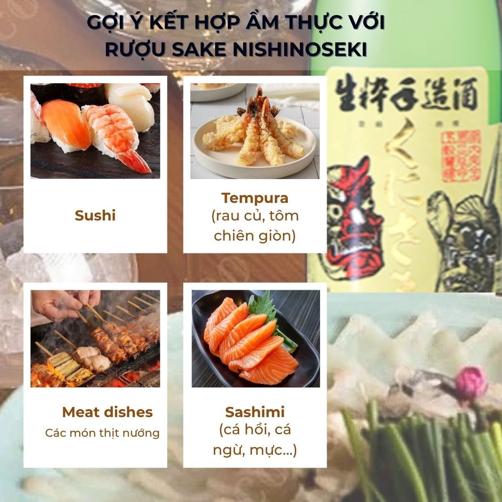 Rượu Sake Nhật Bản Nishino Seki Tokubetsu-Honjozo Kunisaki 720ml 15%