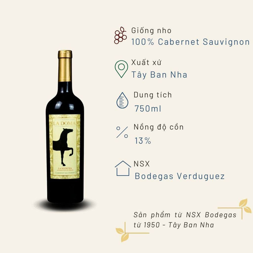 Rượu Vang Đỏ La Doma Cabernet Sauvignon 750ml Bodegas Verduguez 13%