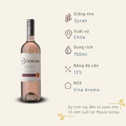 Rượu Vang Hồng Dogma Varietal Syrah 750ml Viña Aromo 13%