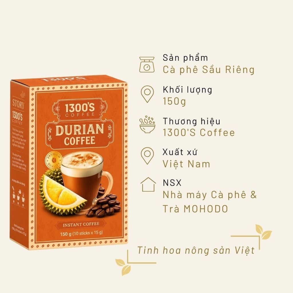 Cà phê Sầu Riêng 150g (10 x 15g)