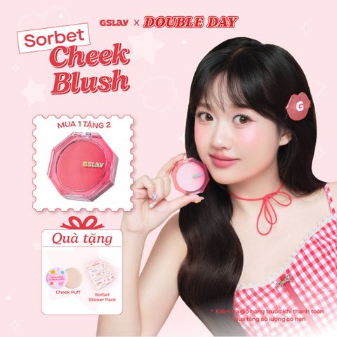  Má hồng kem hoá phấn GSLAY Sorbet Cheek Blush thuần chay mịn lì và nhũ dễ tán bền màu 5gr 