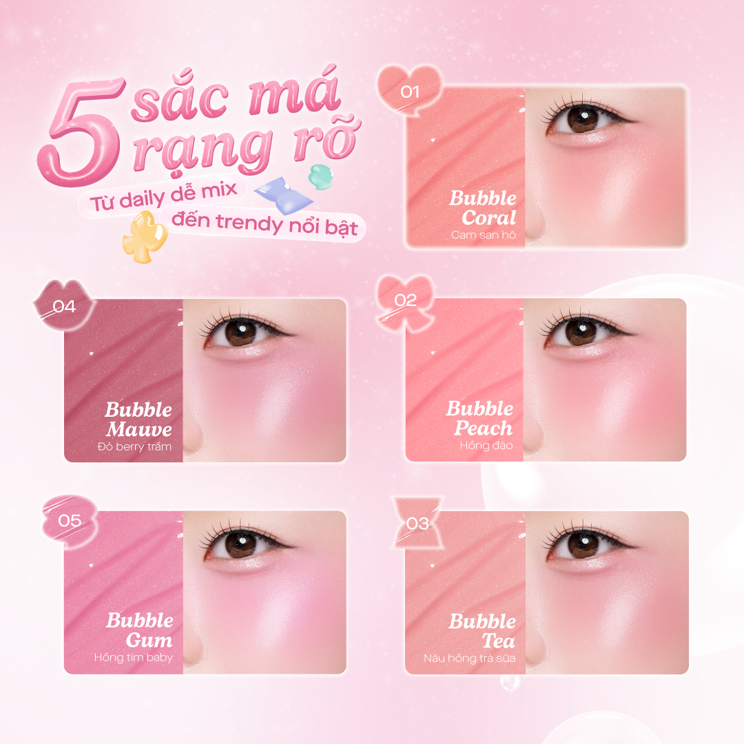  Má hồng Serum căng bóng đa chiều GSLAY Bubble Gleam Blush Serum 