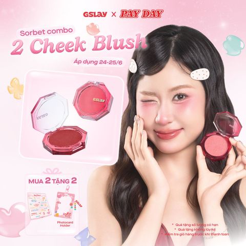  Combo 02 Má Hồng Kem Hoá Phấn GSLAY Sorbet Cheek Blush thuần chay mịn lì và nhũ bắt sáng dễ tán bền màu (5gx2) 