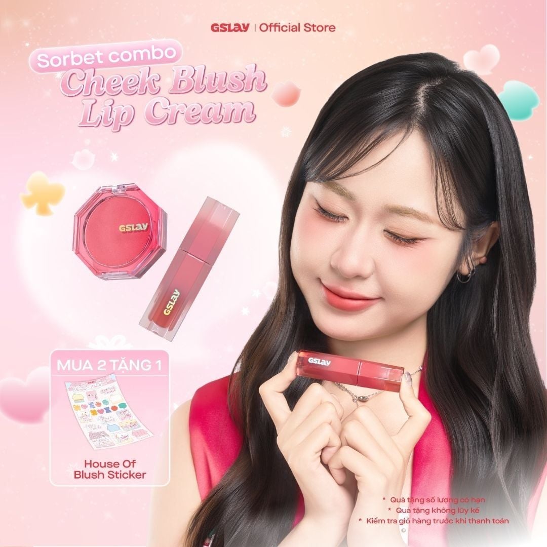  Son kem GSLAY Sorbet Lip Cream mịn lì thuần chay che phủ rãnh môi giữ màu lâu trôi 4gr 