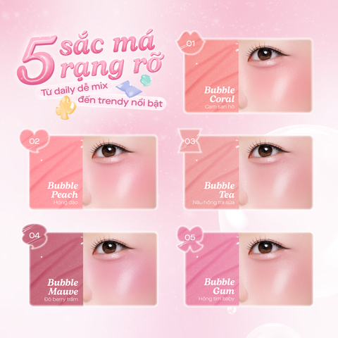  Combo 02 Má hồng Serum căng bóng đa chiều GSLAY Bubble Gleam Blush Serum 