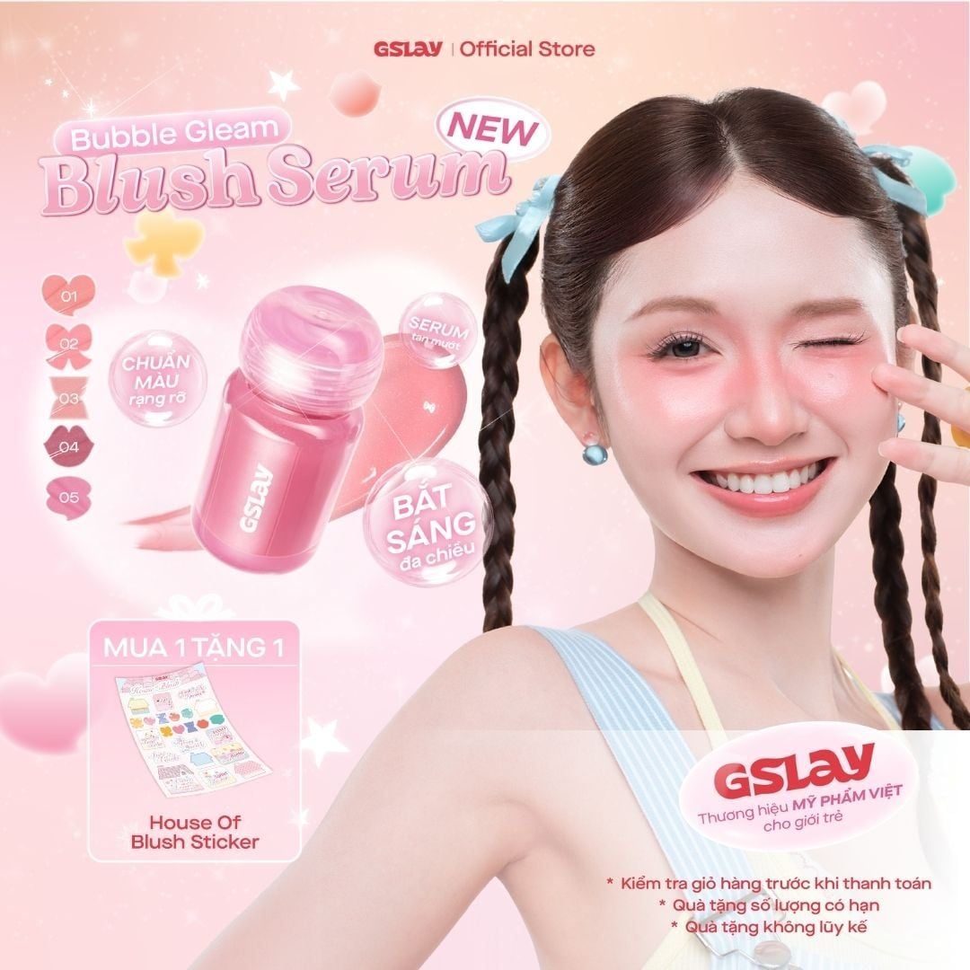  Má hồng Serum căng bóng đa chiều GSLAY Bubble Gleam Blush Serum 