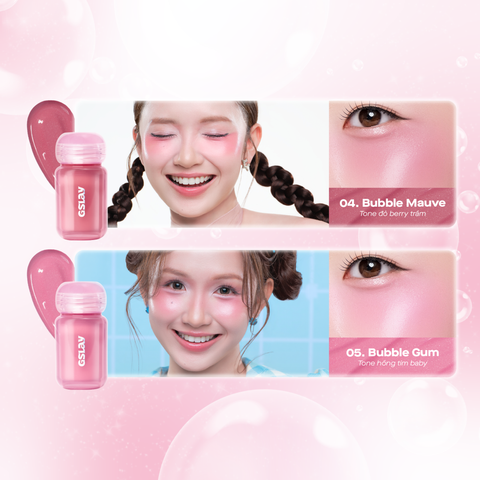  Combo 01 Má hồng Serum căng bóng đa chiều GSLAY Bubble Gleam Blush Serum và 01 Má hồng kem hoá phấn GSLAY Sorbet Cheek Blush thuần chay mịn lì và nhũ dễ tán bền màu 