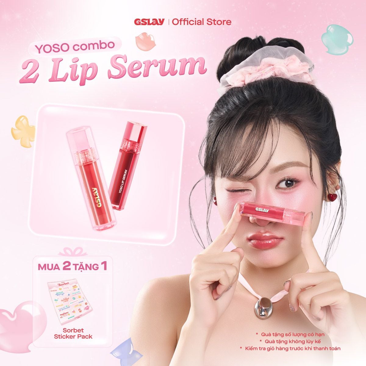  Combo 02 Son dưỡng bóng có màu thuần chay GSLAY YOSO Lip Serum 