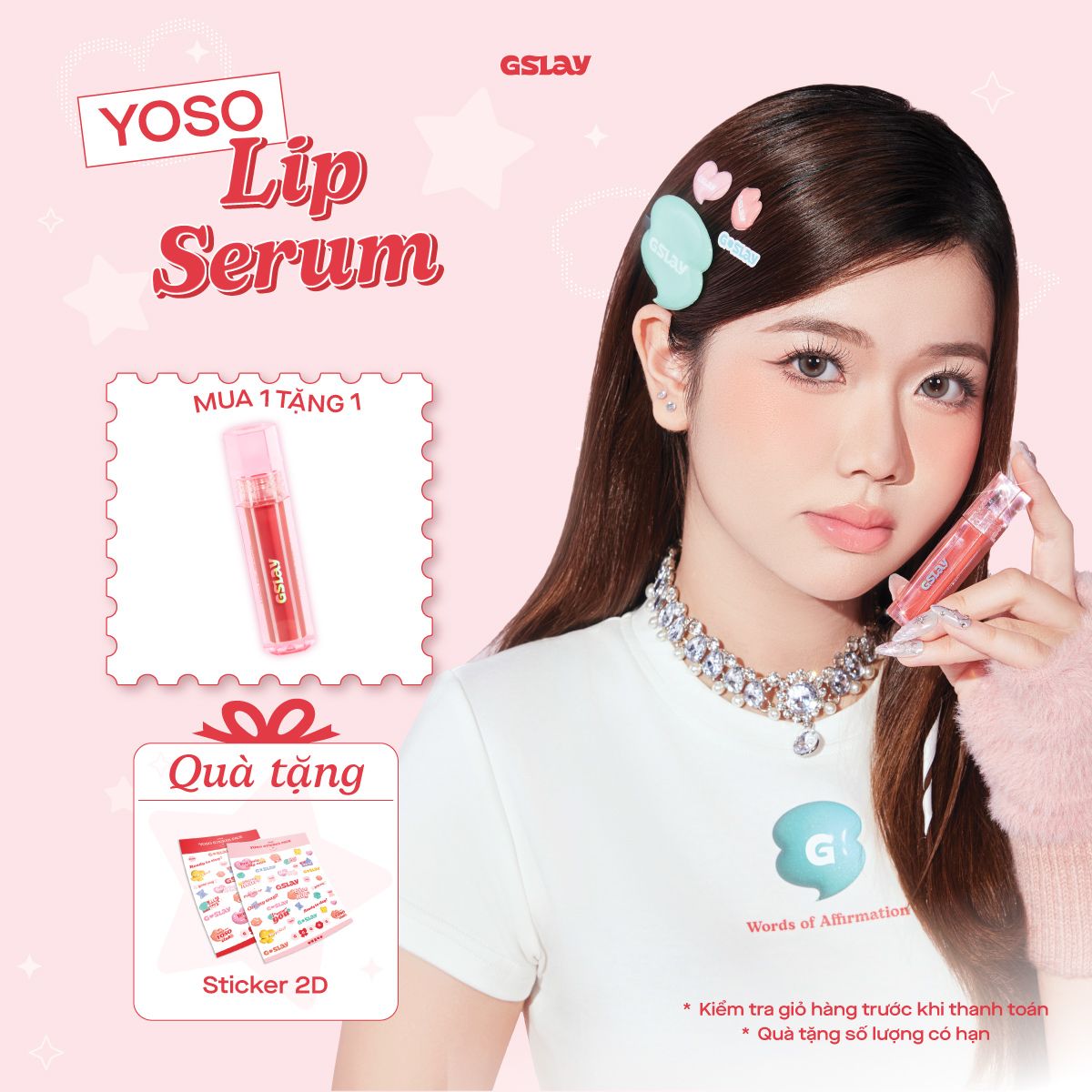  Son dưỡng bóng có màu thuần chay GSLAY YOSO Lip Serum 