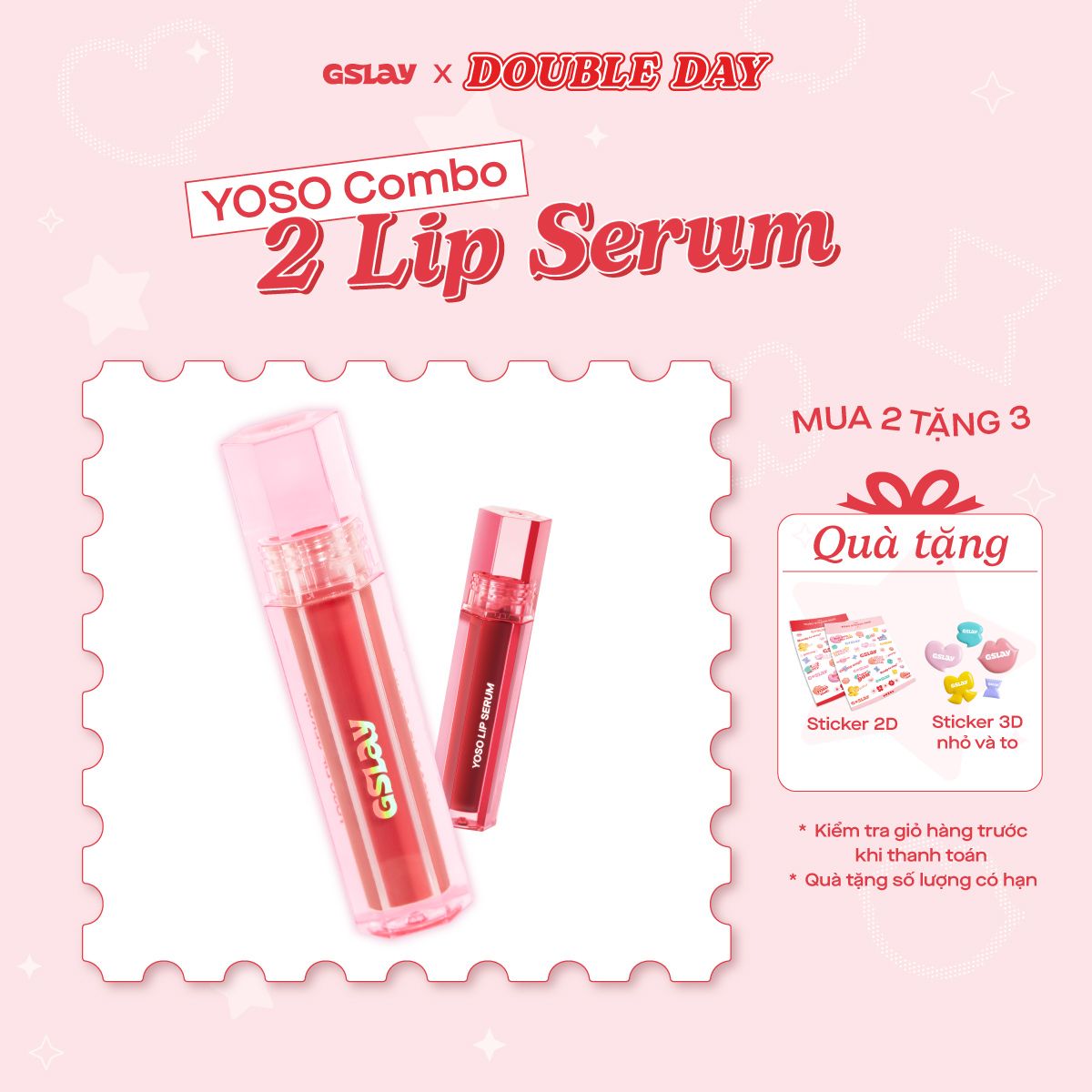  Combo 02 Son dưỡng bóng có màu thuần chay GSLAY YOSO Lip Serum 