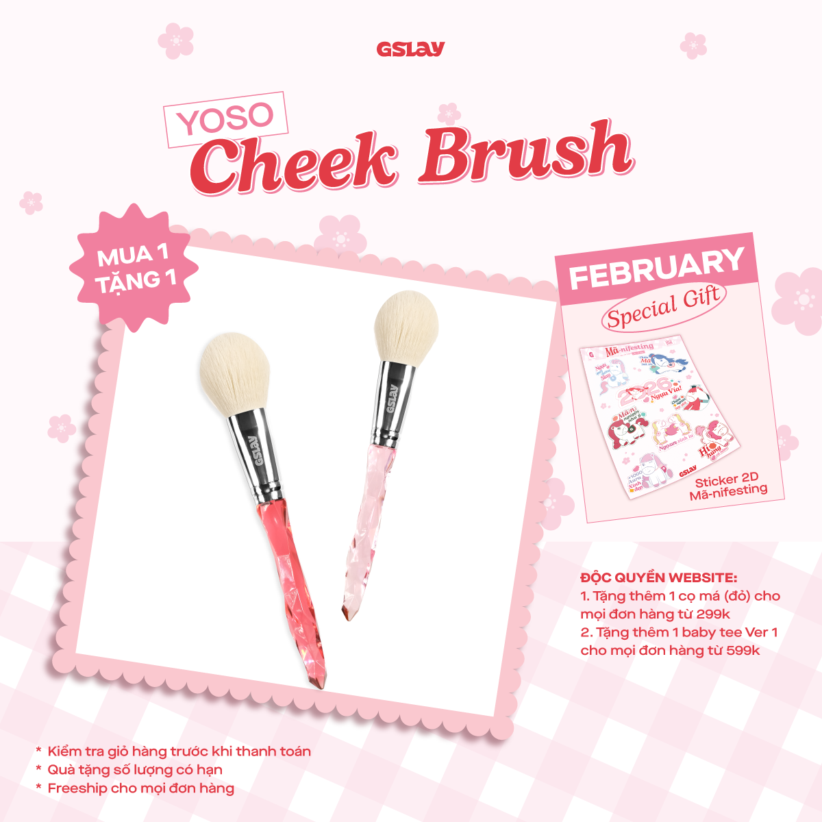  Cọ Má Hồng GSLAY YOSO Cheek Brush lông cọ mềm mượt, tán phấn đều màu 
