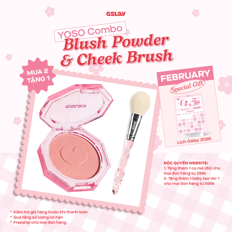  Combo Phấn má hồng GSLAY YOSO Blush Powder và Cọ má hồng GSLAY YOSO Cheek Brush 