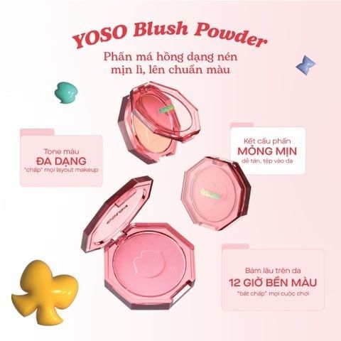  Combo 01 Má hồng Serum căng bóng đa chiều GSLAY Bubble Gleam Blush Serum và 01 Phấn má hồng thuần chay GSLAY YOSO Blush Powder 