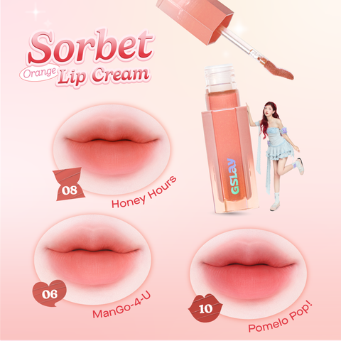  Son kem GSLAY Sorbet Lip Cream mịn lì thuần chay che phủ rãnh môi giữ màu lâu trôi 4gr 