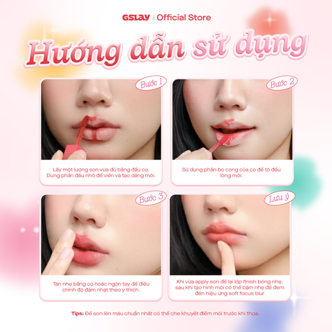  Combo 02 Son Kem GSLAY Sorbet Lip Cream mịn mượt mờ lì thuần chay che phủ rãnh môi giữ màu lâu trôi không khô môi (4gx2) 