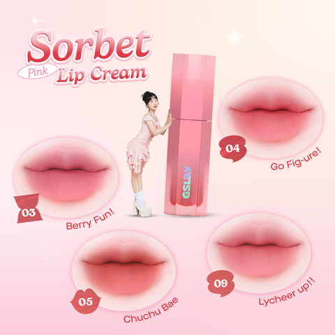 Combo GSLAY SORBET Má hồng kem hoá phấn thuần chay mịn lì (5g) & Son kem mịn mượt mờ lì thuần chay (4g) 