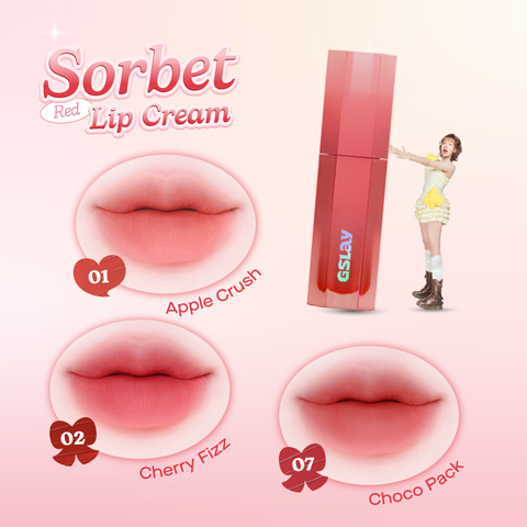  Combo GSLAY SORBET Má hồng kem hoá phấn thuần chay mịn lì (5g) & Son kem mịn mượt mờ lì thuần chay (4g) 