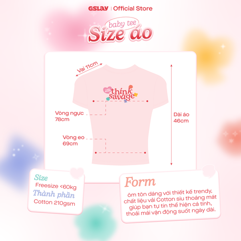  Áo thun ôm body GSLAY SORBET Baby Tee chất thun co giãn thoáng mát 