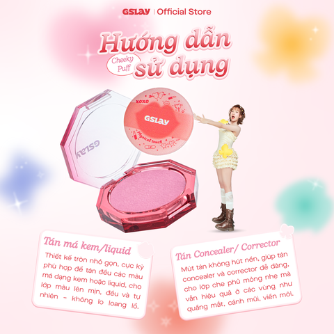  [QUÀ TẶNG_KHÔNG BÁN] Mút Trang Điểm Mini Đánh Má Hồng Tiện Lợi - GSLAY Cheeky Puff (Ngẫu nhiên) 