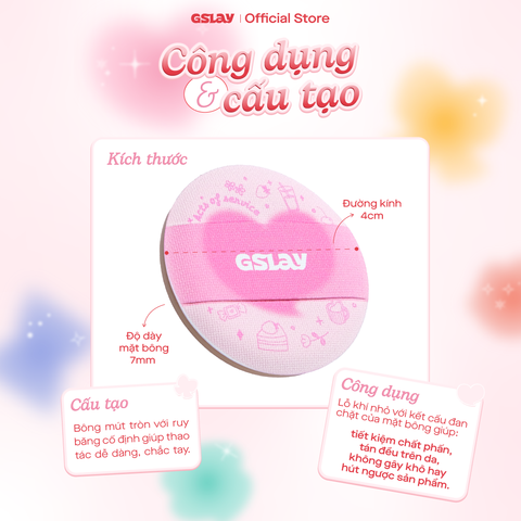  [QUÀ TẶNG_KHÔNG BÁN] Mút Trang Điểm Mini Đánh Má Hồng Tiện Lợi - GSLAY Cheeky Puff (Ngẫu nhiên) 
