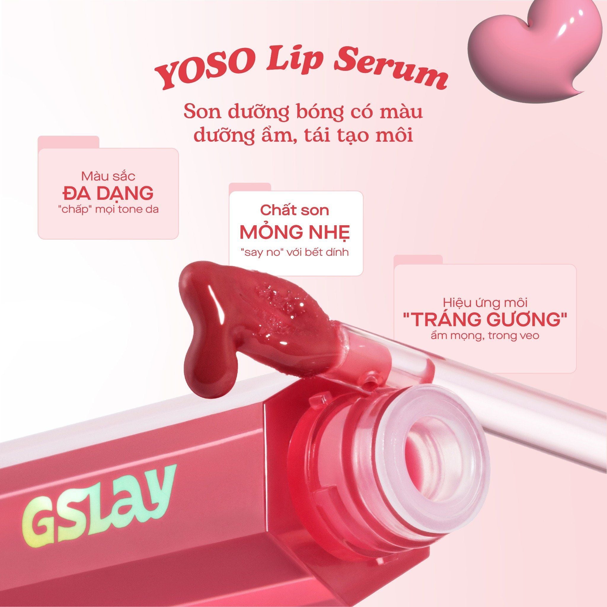  Son dưỡng bóng có màu thuần chay GSLAY YOSO Lip Serum 