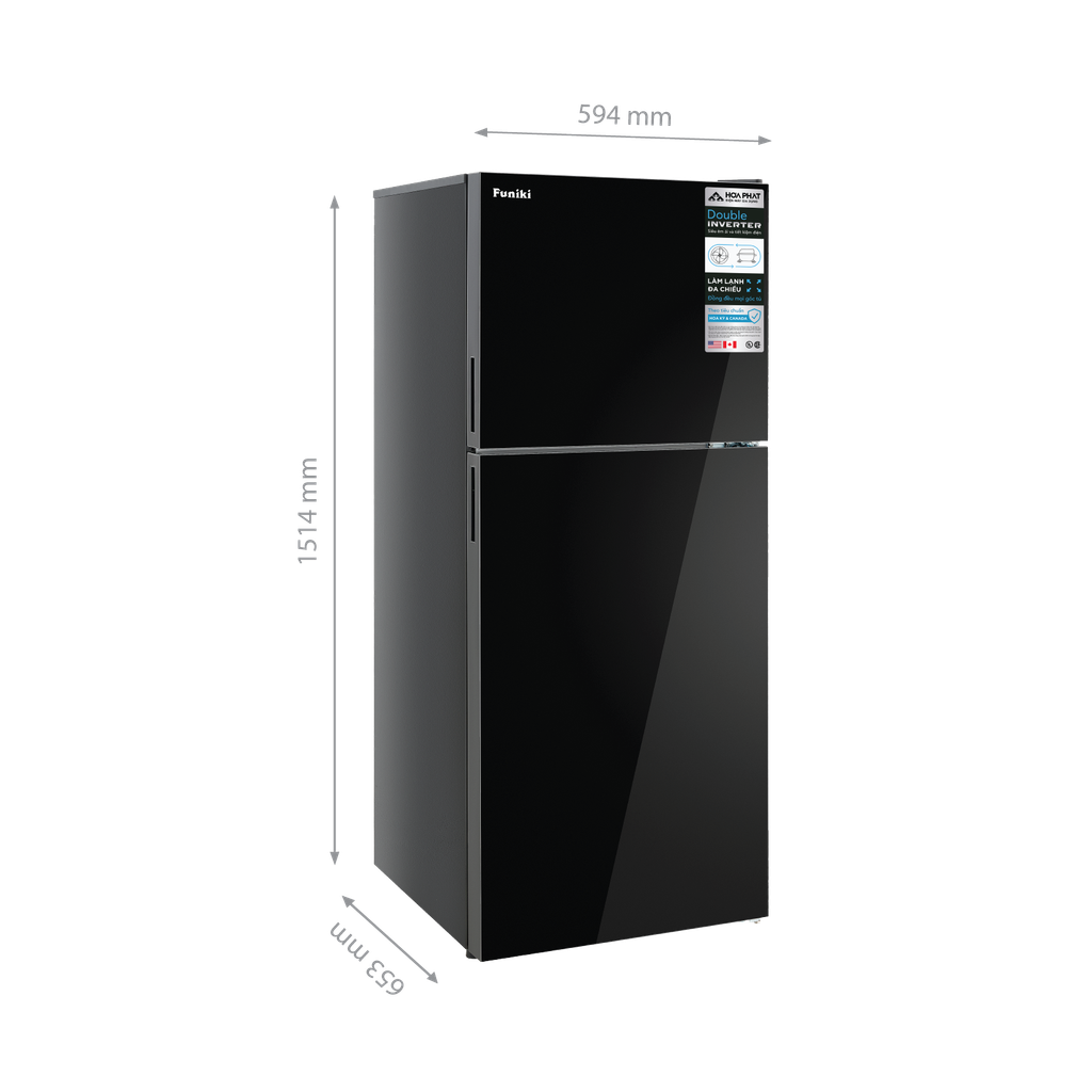 Tủ lạnh Funiki Inverter 286 lít HR T8286GB - Cánh kính