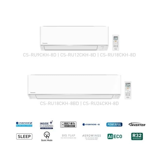 Điều hòa Panasonic 9.000BTU 1 chiều inverter CU/CS-RU9CKH-8D
