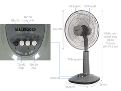 Quạt lửng Senko L1638