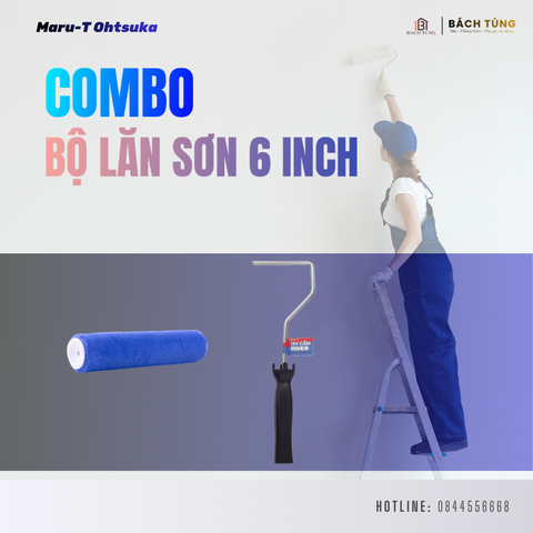 Combo Tay Cầm & Ống Lăn Tháo Lắp 1 Đầu 6 Inch (15cm)