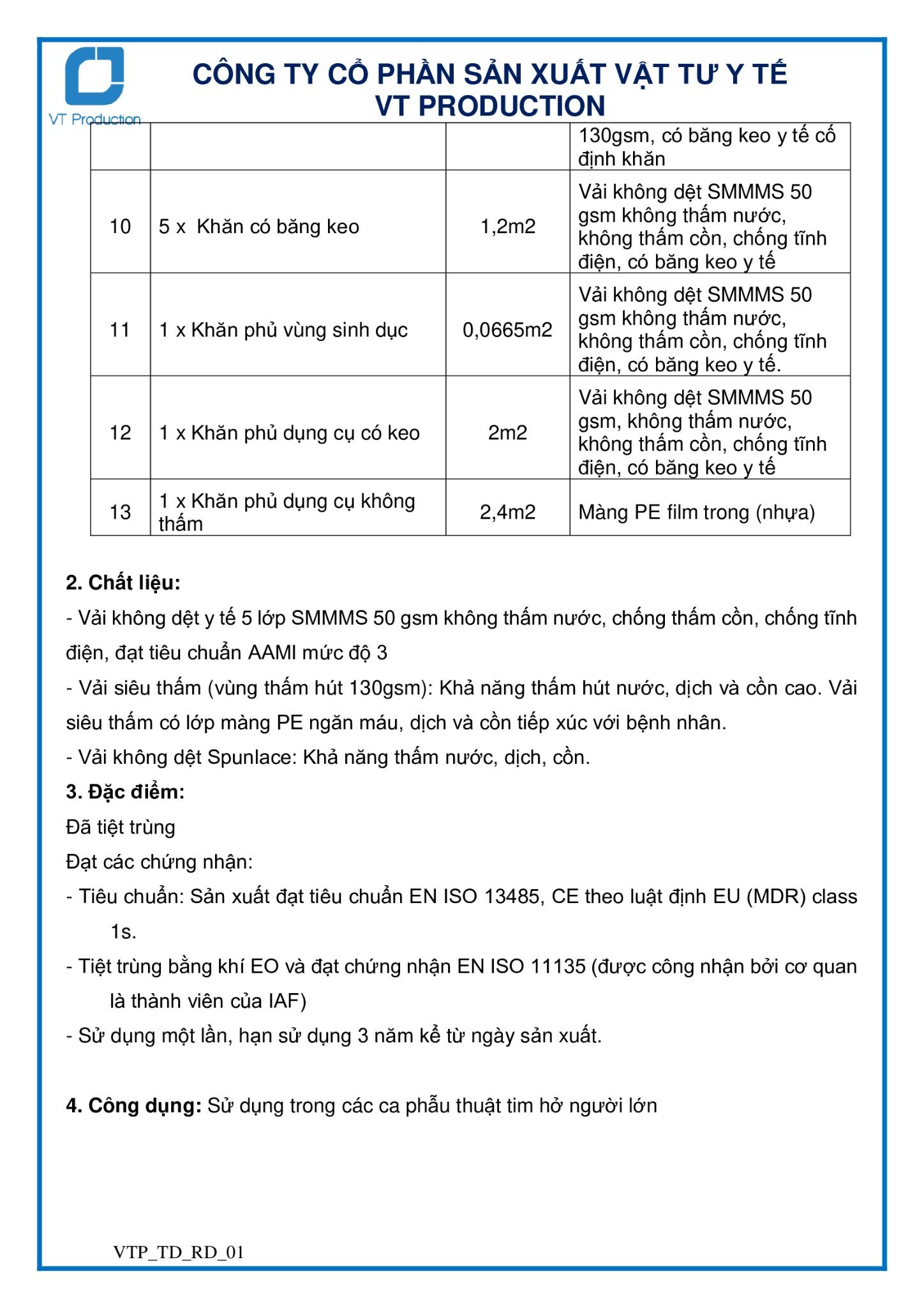  D11602 BỘ TOAN PHẪU THUẬT TIM HỞ NGƯỜI LỚN S 
