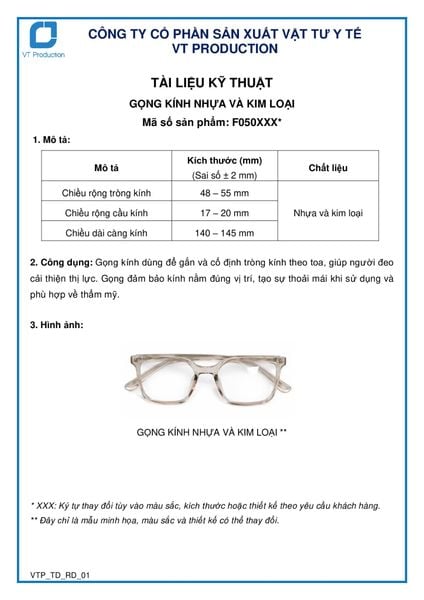  GỌNG KÍNH NHỰA VÀ KIM LOẠI 