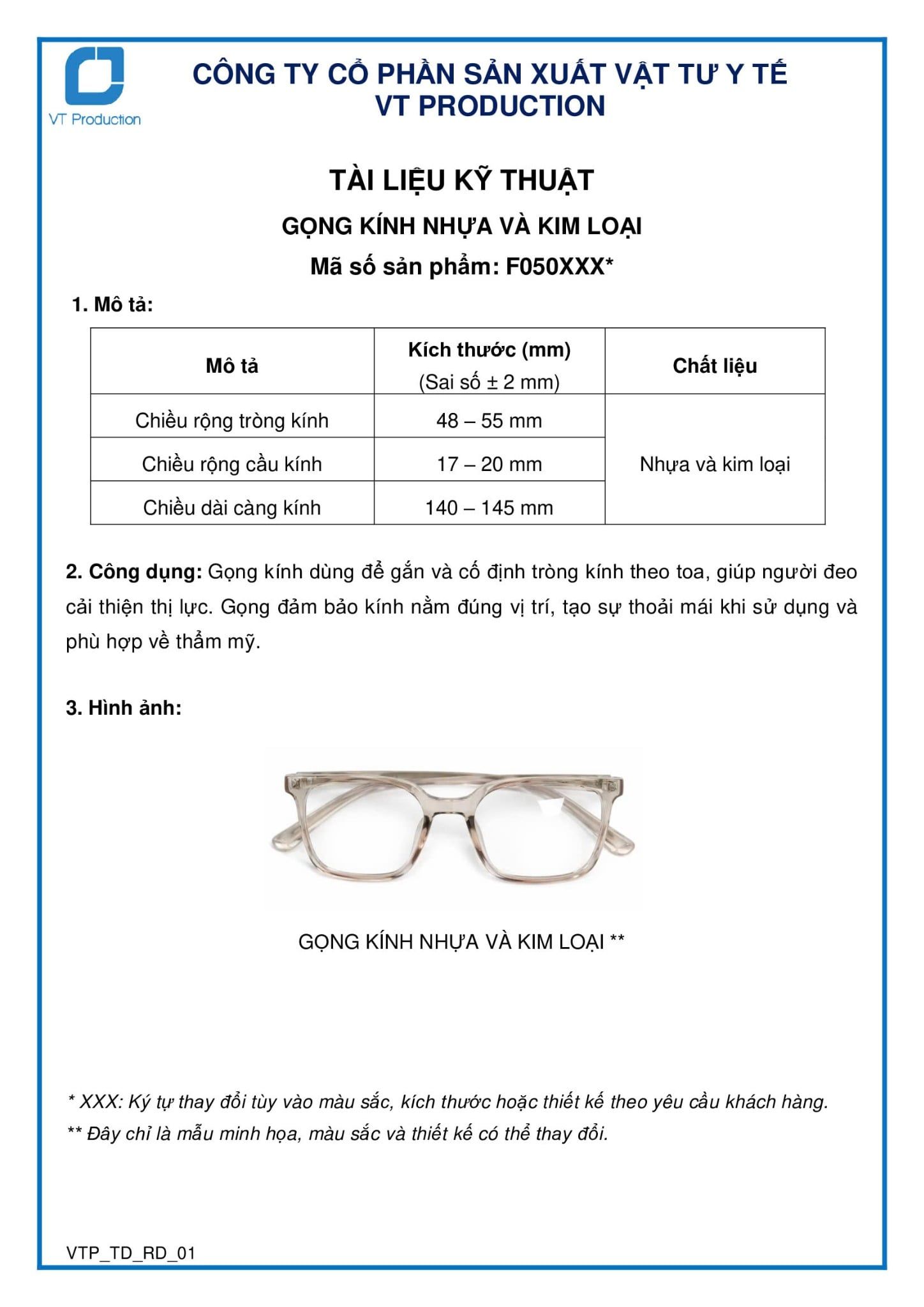  GỌNG KÍNH NHỰA VÀ KIM LOẠI 