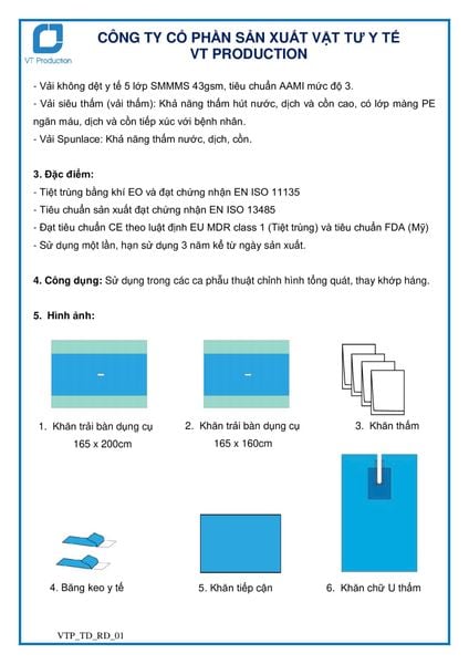  D23342 BỘ KHĂN CHỈNH HÌNH TỔNG QUÁT (THAY KHỚP HÁNG) M 