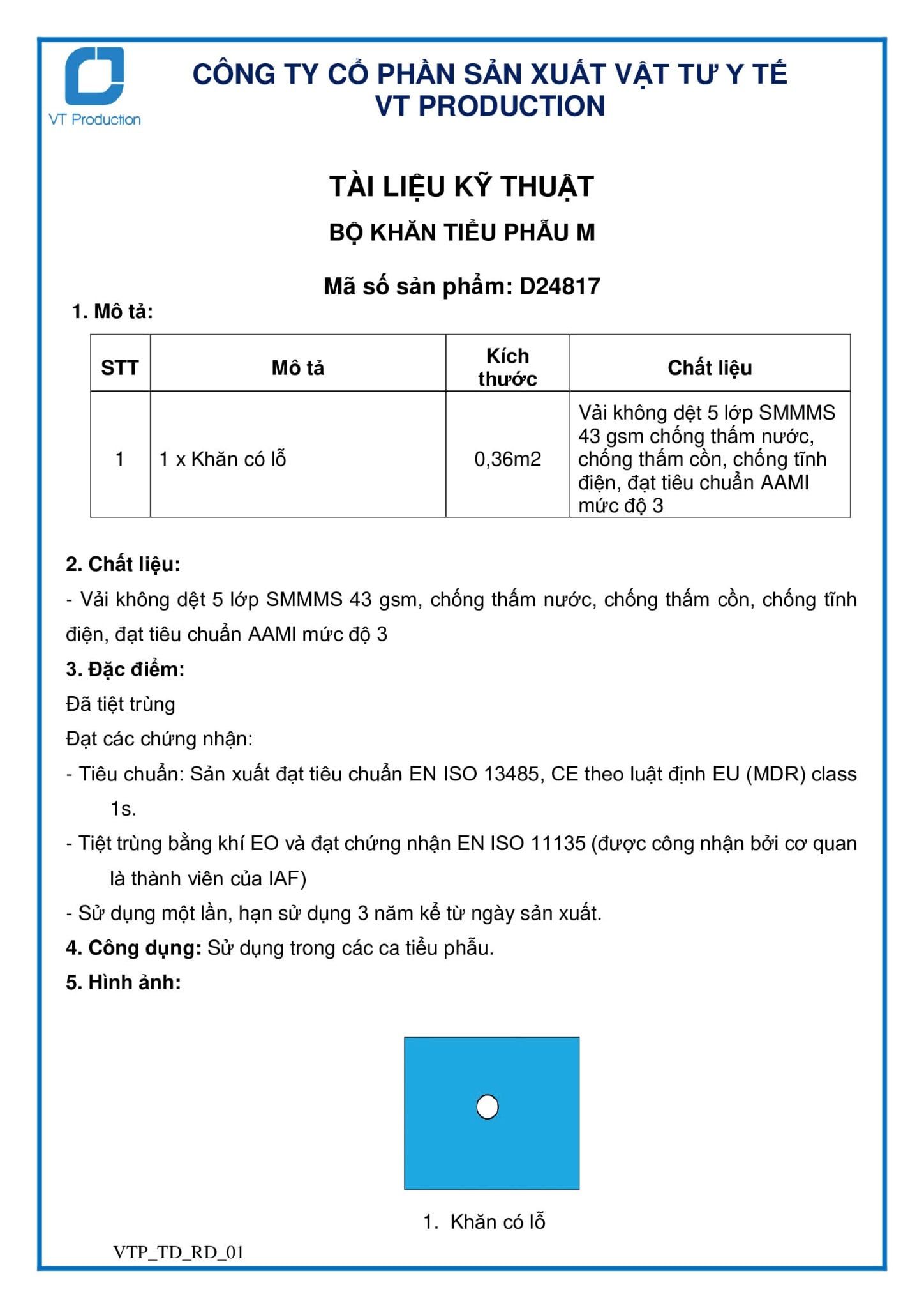  D24817 BỘ KHĂN TIỂU PHẪU M 