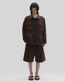  BROWN CINCHED WAIST JACKET 