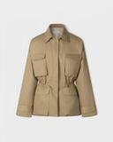  BEIGE CINCHED WAIST JACKET 