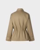 BEIGE CINCHED WAIST JACKET 