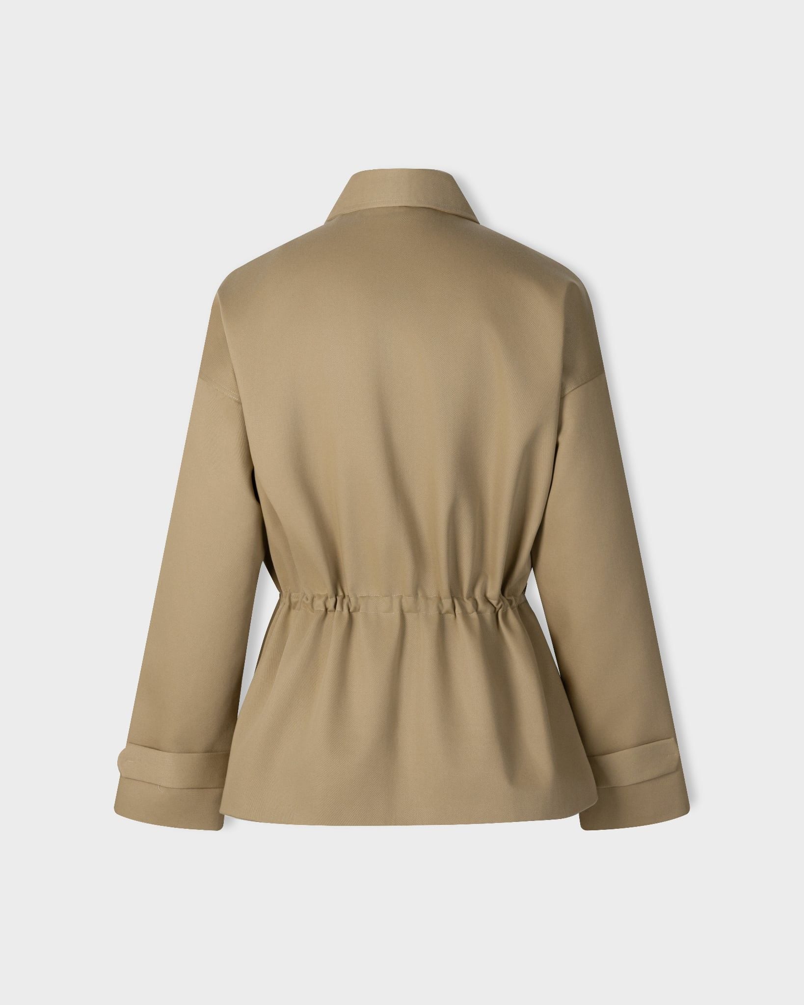  BEIGE CINCHED WAIST JACKET 