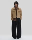  CREAM SUEDE CROPPED JACKET 
