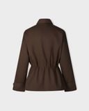  BROWN CINCHED WAIST JACKET 