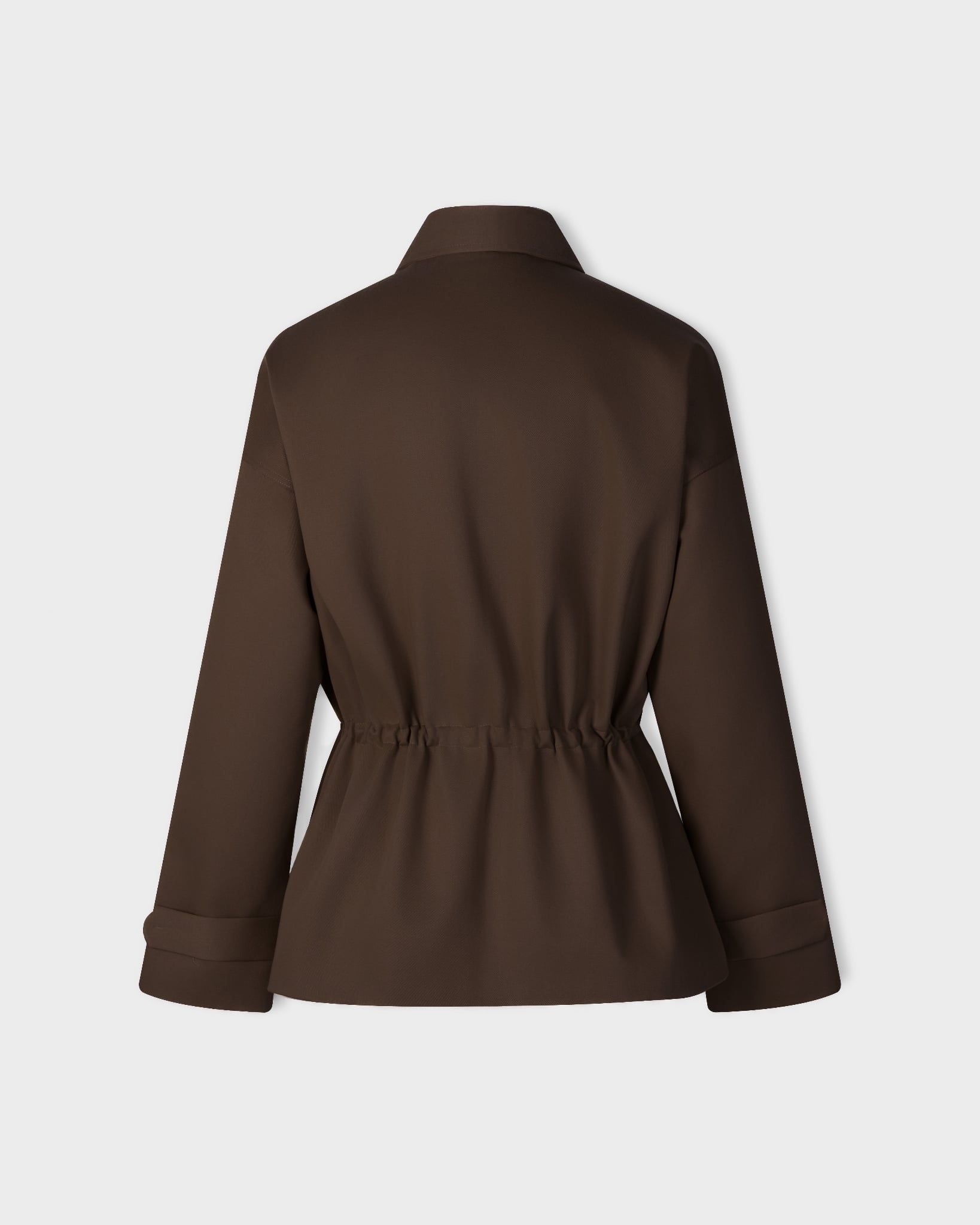  BROWN CINCHED WAIST JACKET 