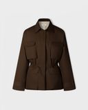  BROWN CINCHED WAIST JACKET 