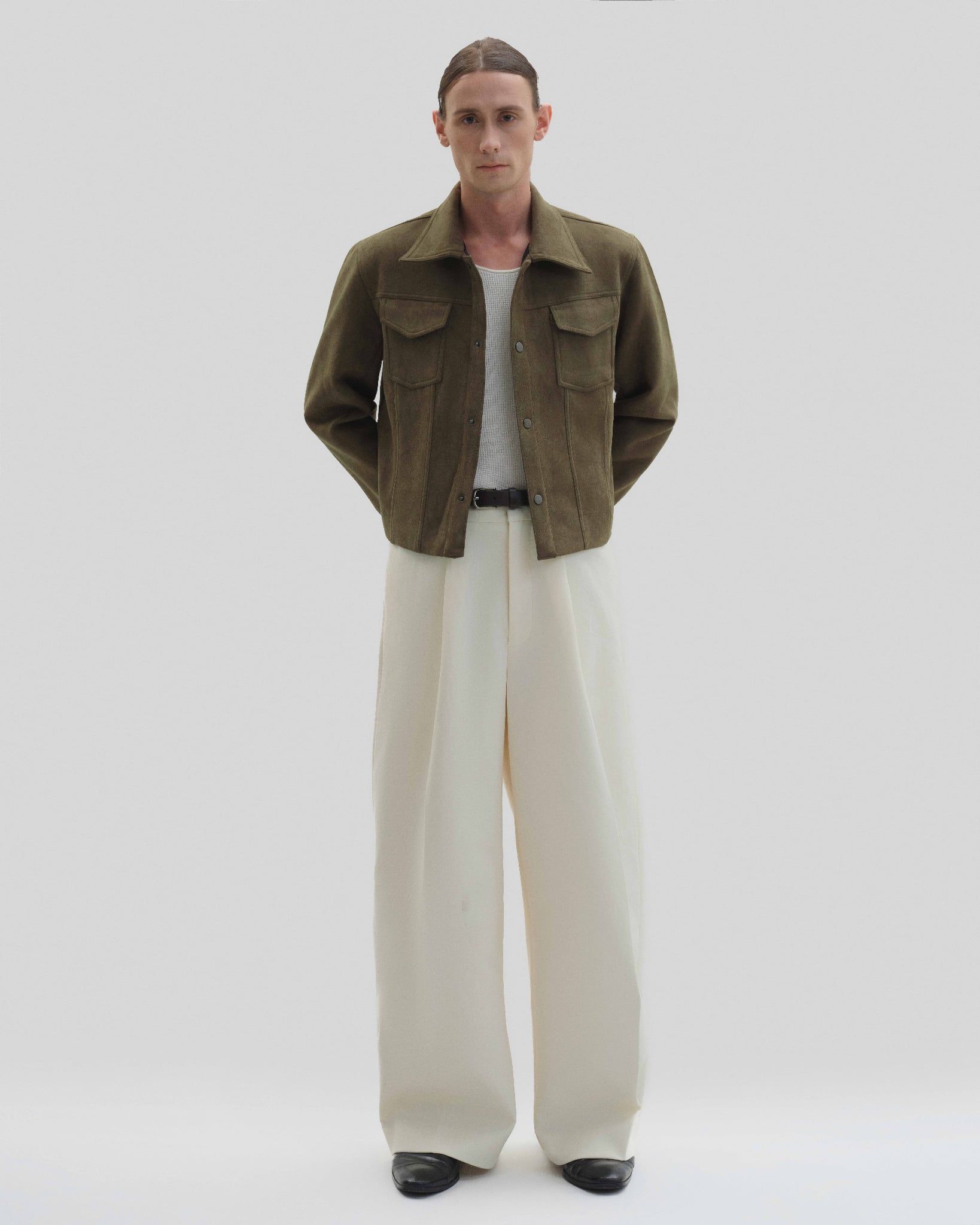  MOSS SUEDE CROPPED JACKET 