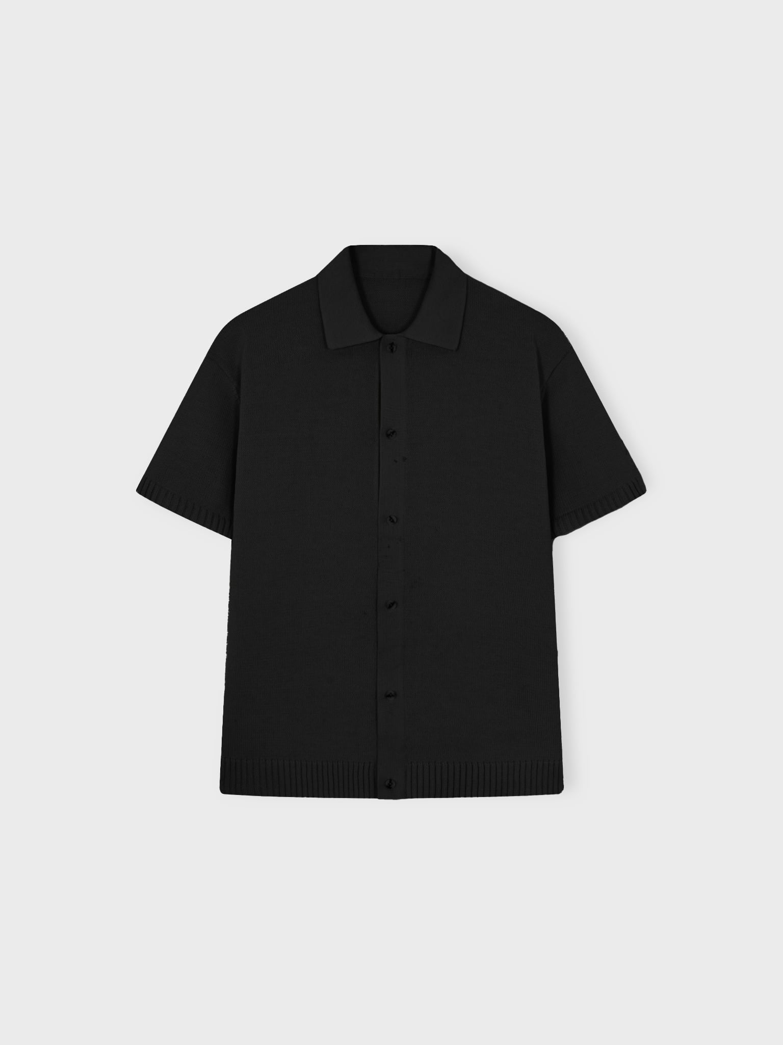  BLACK REFINED KNIT SHIRT 