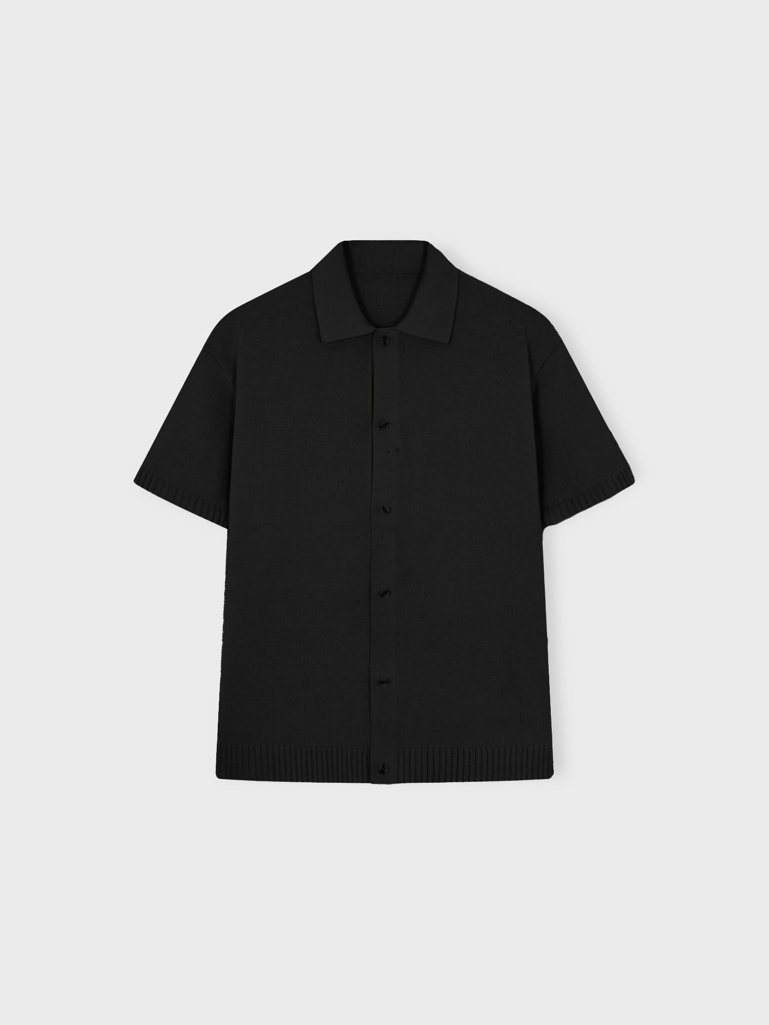  BLACK REFINED KNIT SHIRT 